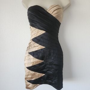 Satin Layered Strapless Dress ITSO Balmain